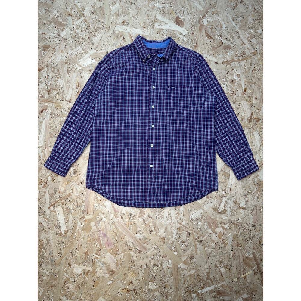 Chaps Mens Blue/Red Long Sleeve Button Down Shirt Sz M
